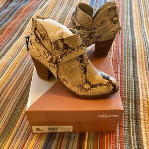 NEW Faux Snake Skin Ankle Boots